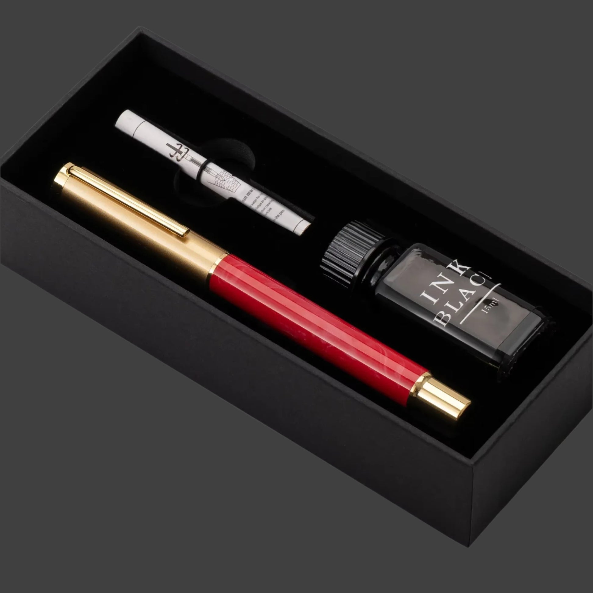 Resin Fountain Pen Set Medium Nib 15Ml Ink Gift Box Smooth Writing Calligraphy