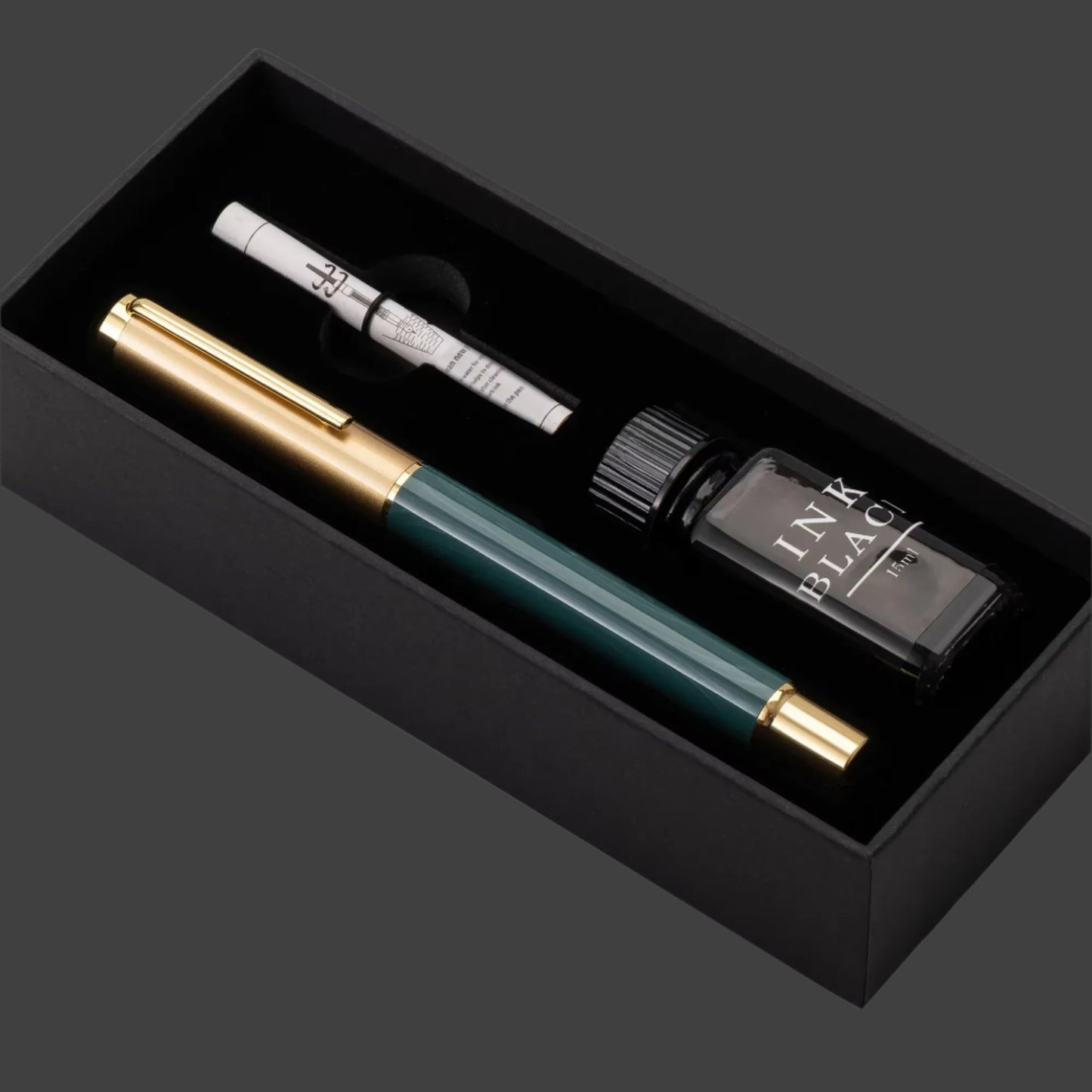 Resin Fountain Pen Set Medium Nib 15Ml Ink Gift Box Smooth Writing Calligraphy