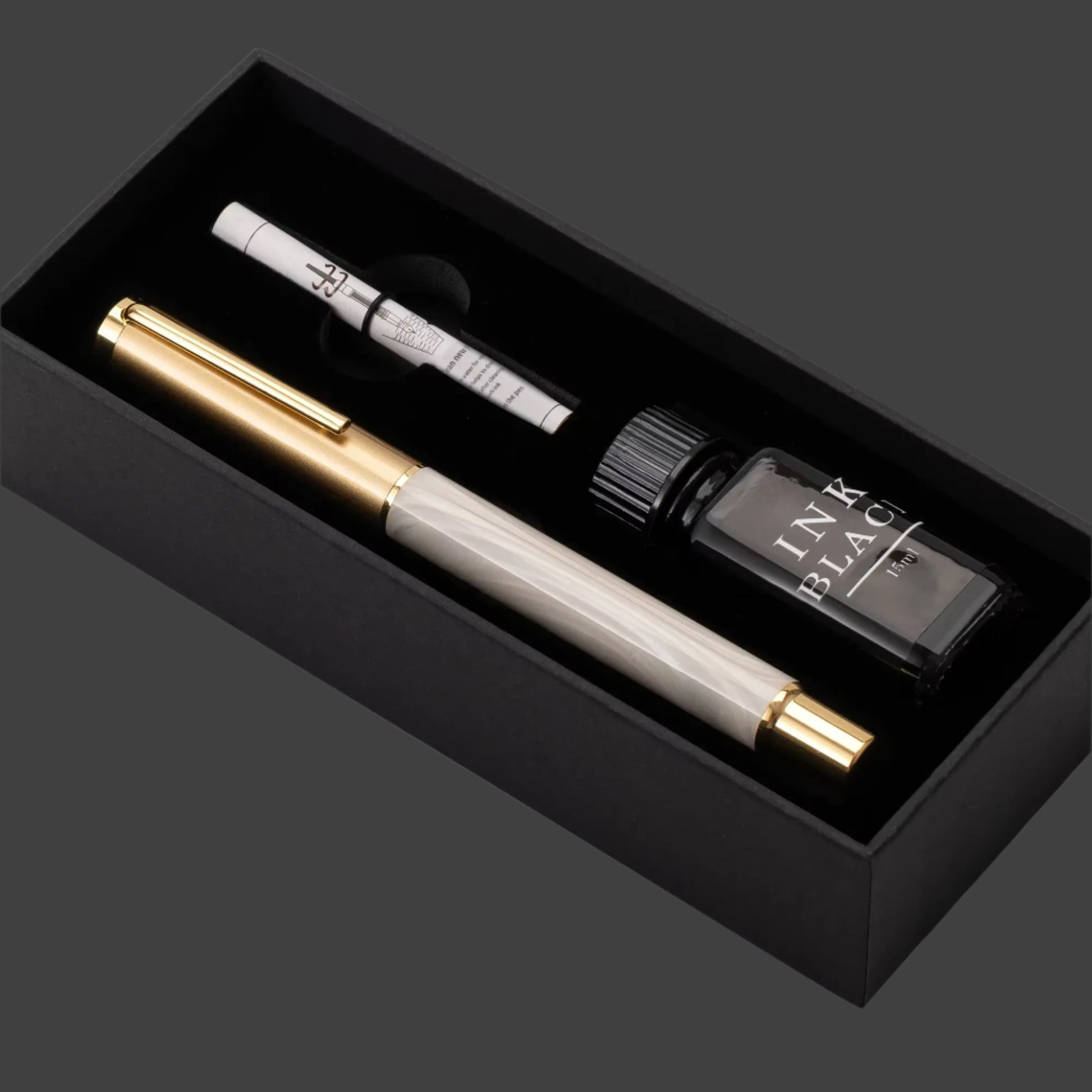 Resin Fountain Pen Set Medium Nib 15Ml Ink Gift Box Smooth Writing Calligraphy